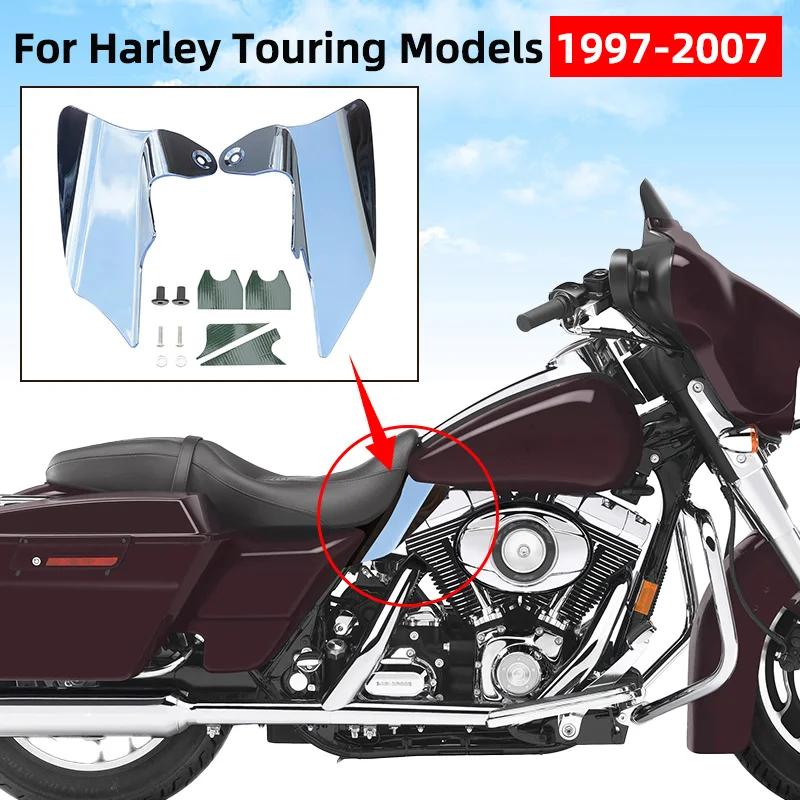 Motorrad Chrom Reflektierender Sattelschutz Luftabweiser für Harley Touring Electra Glides Road Kings Street Glides 97-07