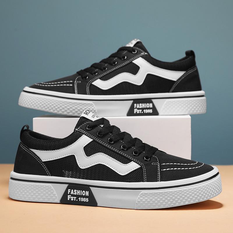 

Мужская обувь, мужская парусиновая обувь, уличная четырехсезонная дышащая мужская обувь для доски, мужская модная дышащая повседневная офисная обувь 39 чёрный