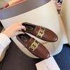 One-pedal Small Leather Shoes British Style 2025 New Flat-soled Single Shoes Women's Shoes Autumn Loafers Versatile Doudou Shoes