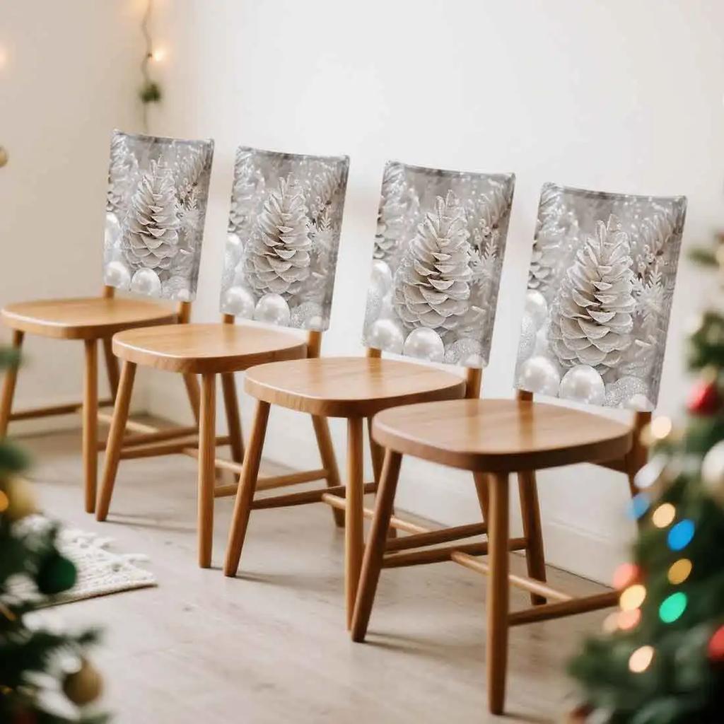 2/4/6pcs/set 45x55cm Christmas Pinecones Chair Cover Table Decoration Dining Seat Chair Covers Dining Room Bar Party Banquate