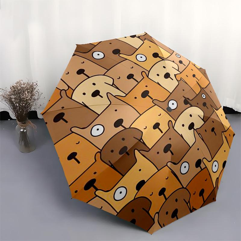1pc Dogs Pattern Umbrella with Plastic Handle,Compact & Stylish,Cartoon Pattern,Outdoor UmbrellaPT293