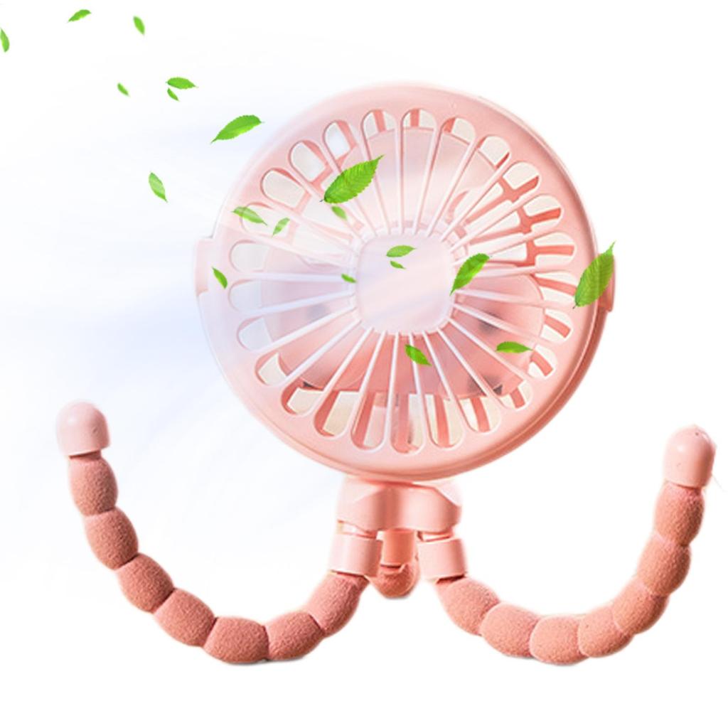 Drehbar Flexibles Stativ Kühlventilator Mini Handheld Kinderwagenventilator Bladeless Klein Faltbar Kinderwagenclip Drehbarer Ventilator für Autositze