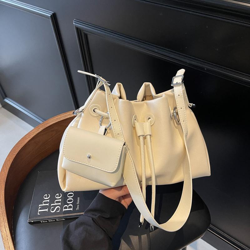 

Новая сумка-ведро женская на плечо - Увеличьте внешний маленький карман, легкая роскошная мягкая текстура, большая вместимость, сумка для поездок на работу, элегантная мода