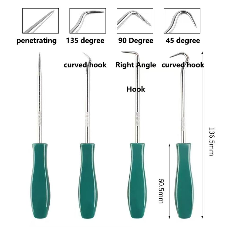 4Pcs Oil Seal Screwdrivers Set Car Auto Vehicle Pick Hooks For Garages General-Plumbers Mechanics Workshop135mm Car Tools