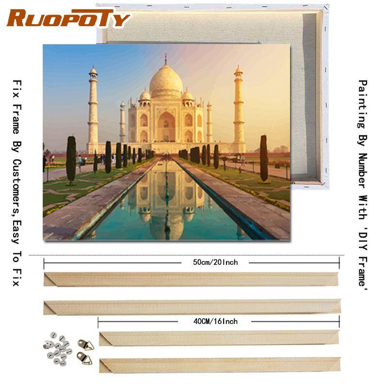RUOPOTY Diy Painting By Numbers Landscape Modern Wall Art Picture Hand Painted Oil Painting For Wall Decoration 40x50cm With DIY Frame