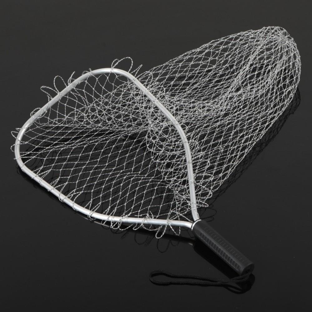30cm Square Fishing Net Mesh Fishing Landing Net Alloy Material Fishing Catching Basket Anti-hook Large Capacity Portable
