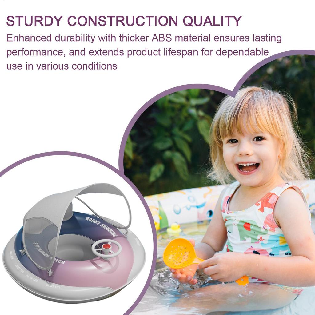 Inflatable Kids Pool Floats Inflatable Pool Floating With Shade Swimming Floating Seat Toys With Loud Trumpet For Toddler