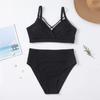 Women's Solid Color Swimwear Swimsuit Two Piece Beachwear Bikini Plus Size Bathing Suits