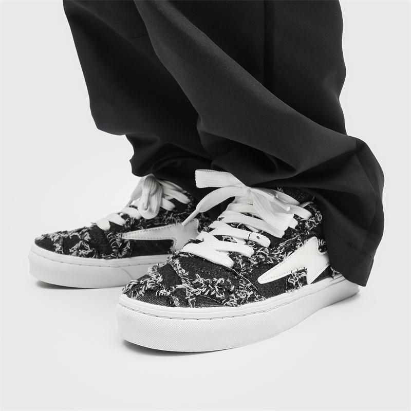 Denim Canvas Unisex Skateboard Shoes Autumn Streetwear Trendy Men's Board Shoes Comfort Platform Lace-up Men casual Sneakers