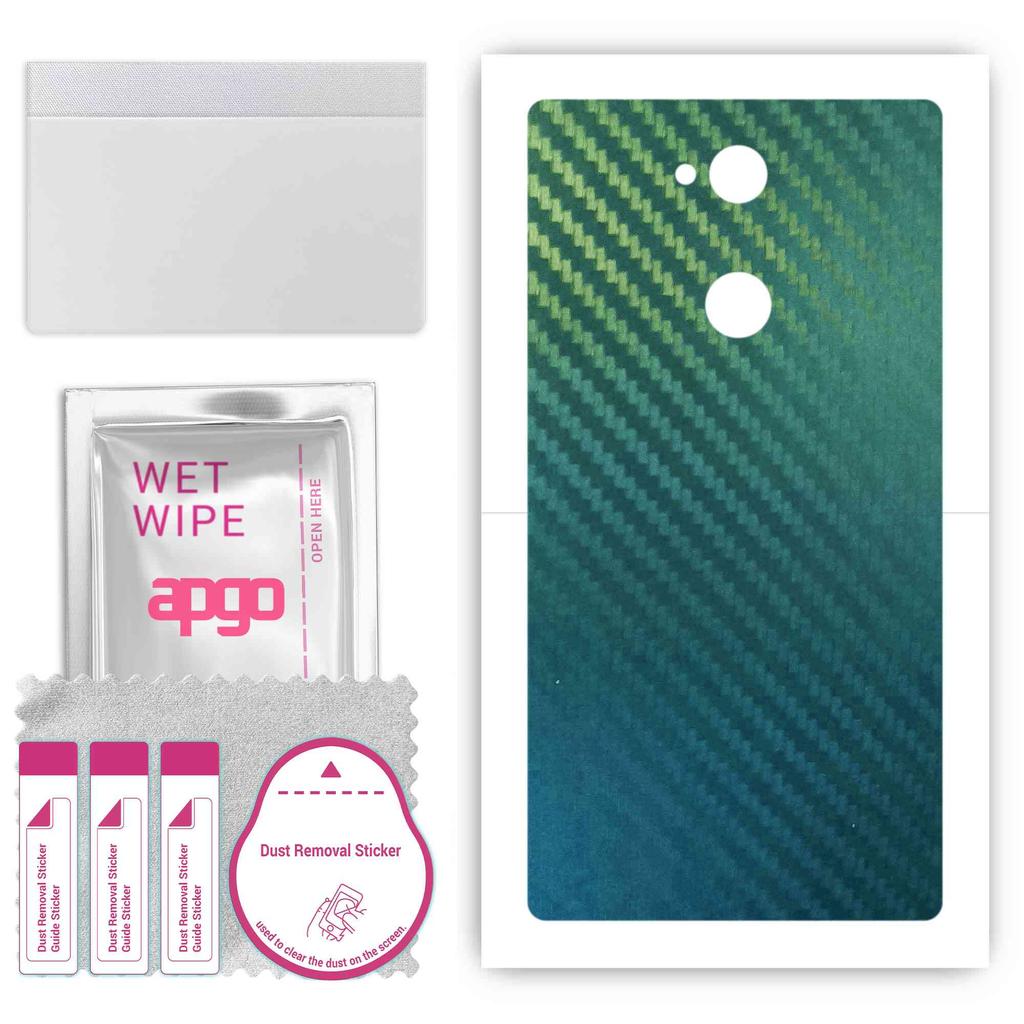 apgo Protective Skin Sticker for the Back Compatible with Sony Xperia L2, Wrap Film, Foil, Vinyl - Pattern Carbon Chameleon CAKA1