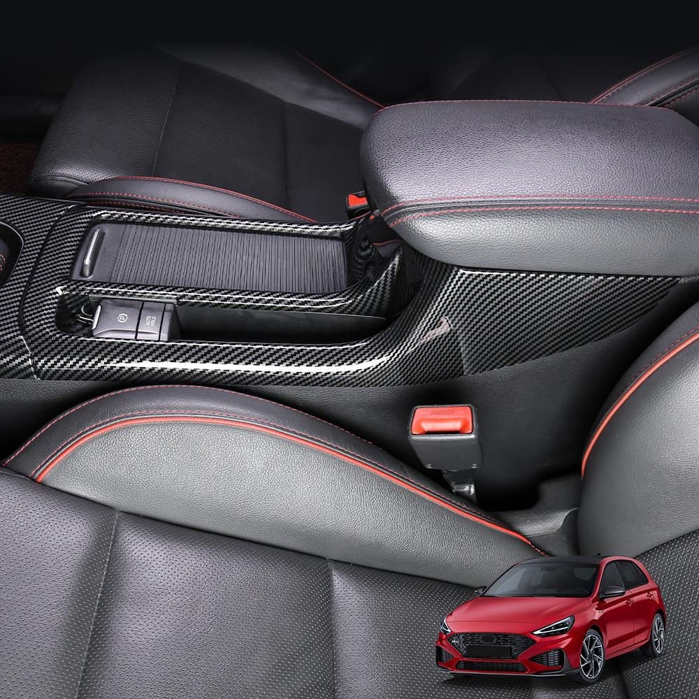 EEJQ9 LHD/RHD For Hyundai I30 2024 2025 Car Tuning Carbon Fiber Red Front Row Water Cup Frame Trim Interior Replacement Parts