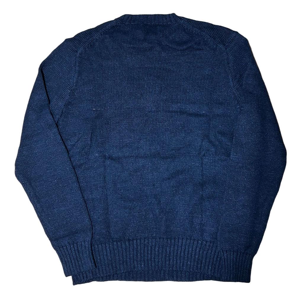 Polo Ralph Lauren Bear Print Crew Neck Long Sleeve Knit Sweater Men Sweater Navy-Blue MNPOSWE16810094-B82