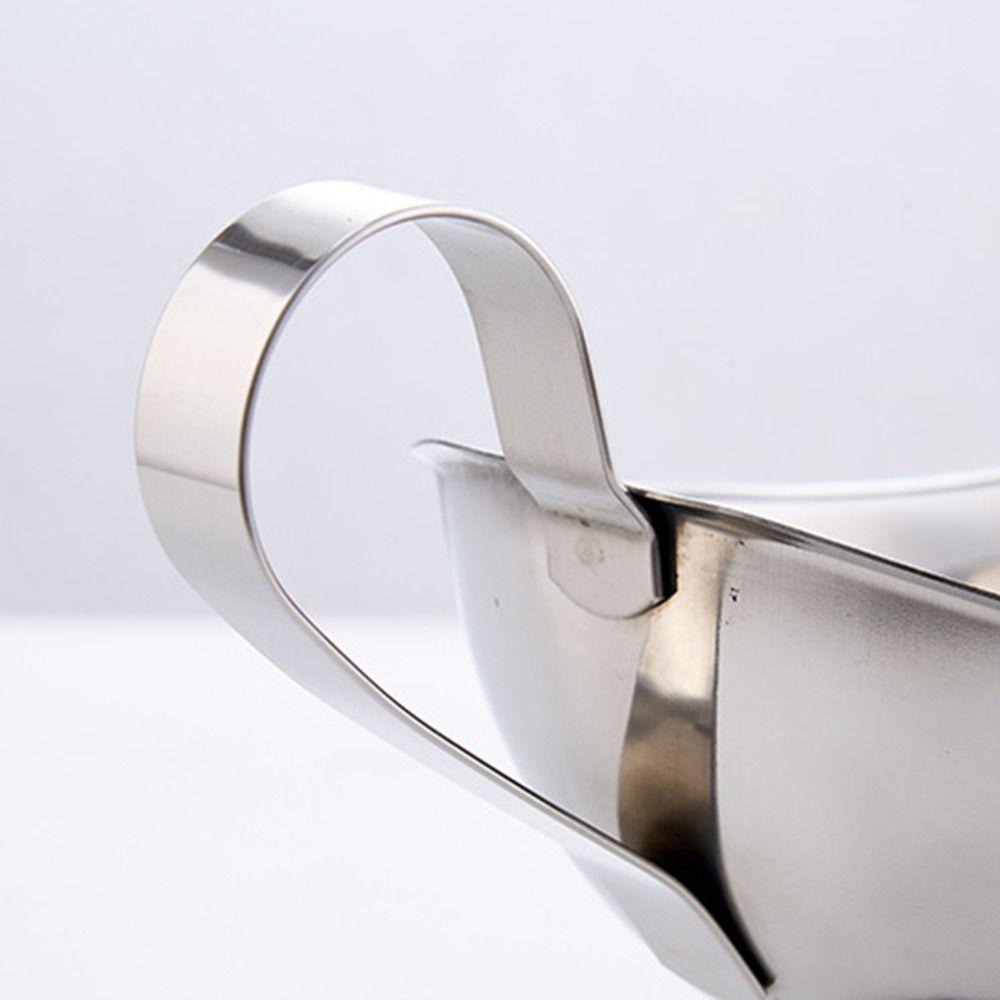 Stainless Steel Sauce Cup Multi-size Silver Sauce Boat Multi-functional Ship Shape Salad Dressing Boat Restaurant Use