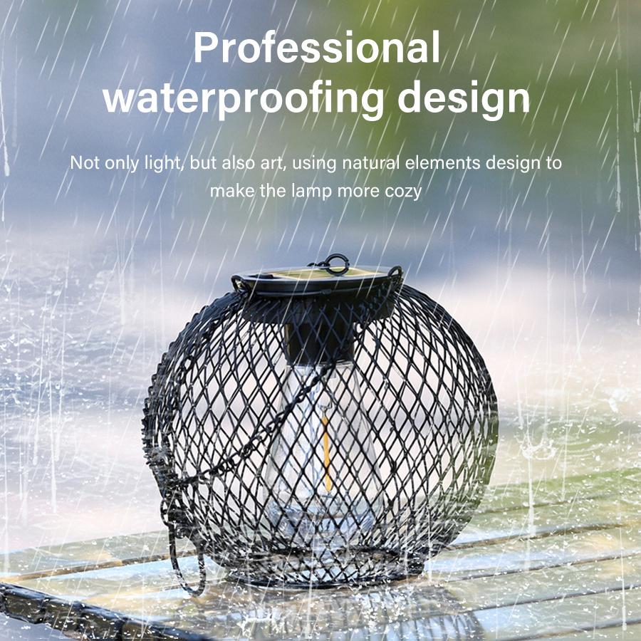 Outdoor Solar Iron Lantern Waterproof Decorative Hanging Lights Led Solar Lights For Tree Garden Yard Patio Pathway Dusk-to-dawn