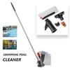 Pond Fountain Skimmer Bottom Vacuum Cleaner Brush Swimming Pool Cleaner Set With Handle Swimming Pool Cleaning Tool 120cm Silver