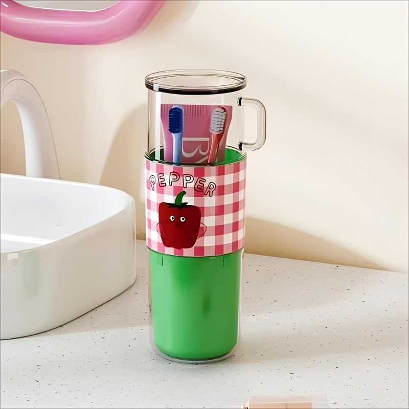 Travel Toothbrush Set Portable Toothbrush Storage Box Folding Mouthwash Cup 3Piece Travel Toiletry Bag Leak-Proof Tooth Mug Essential