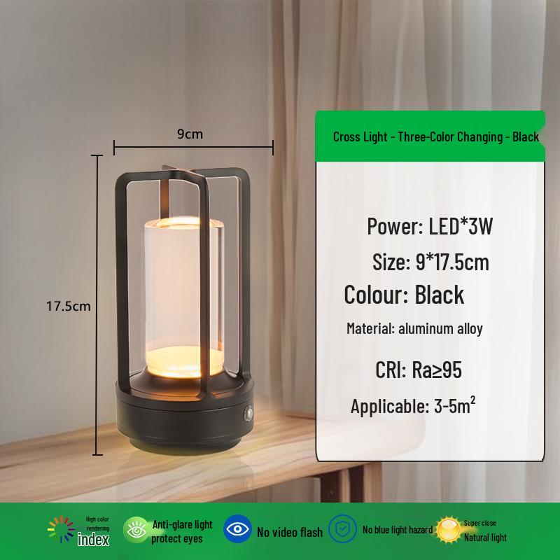 Rechargeable LED Desk Lamp: Portable Outdoor Camping and Bedroom Night Light with Eye Protection