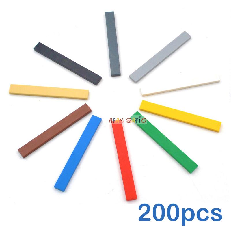 200pcs Smooth 1x8 DIY Building Blocks Figure Bricks 10Colors Educational Creative Toys for Children Size Compatible With 4162