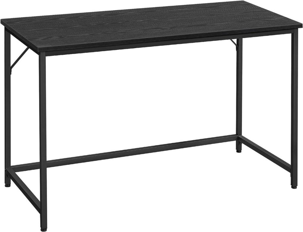 Desk, Small Computer Table, Desk for Work Room, Bedroom, 60 X 120 X 75 Cm, Industrial Design, Metal Frame, Black