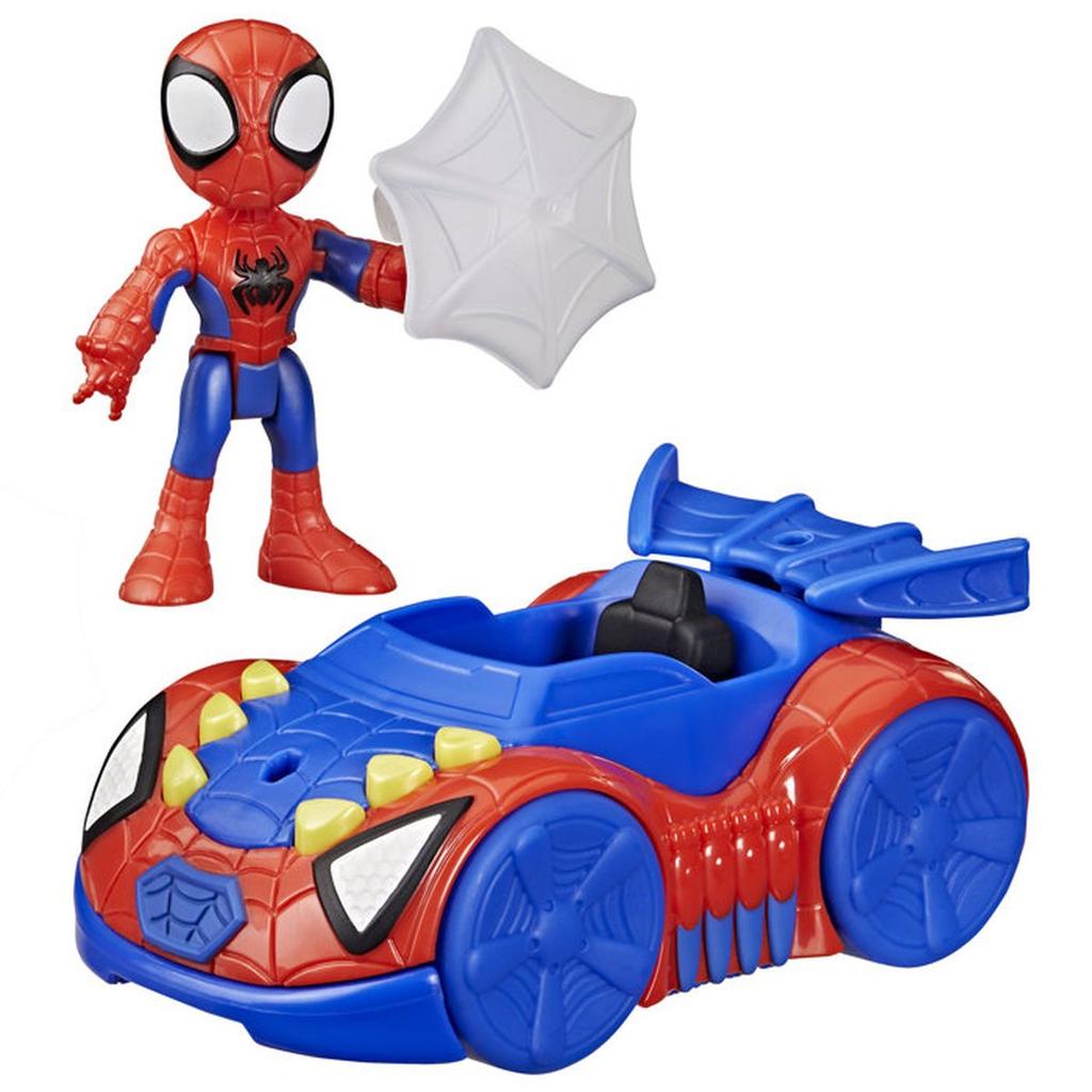 Véhicule Arachno-Bolide de Spidey avec Figurine de 7,5 cm et Accessoire, Jouets pour Enfants, des 3 Ans, Spidey et Ses Amis Extraord