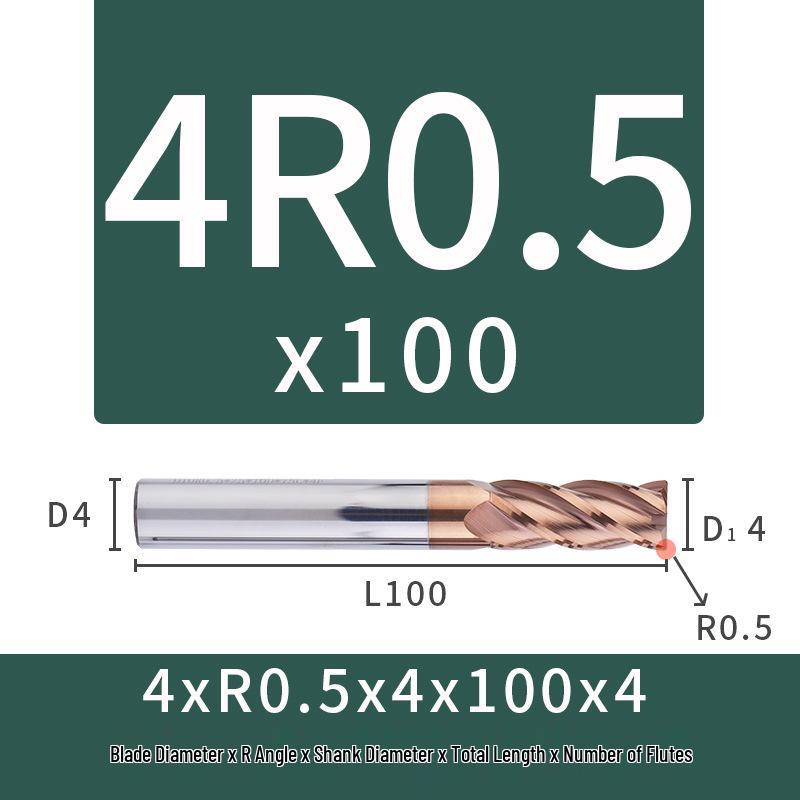 55-Degree Carbide Bull Nose End Mill with Wear-Resistant Coating for CNC Routers
