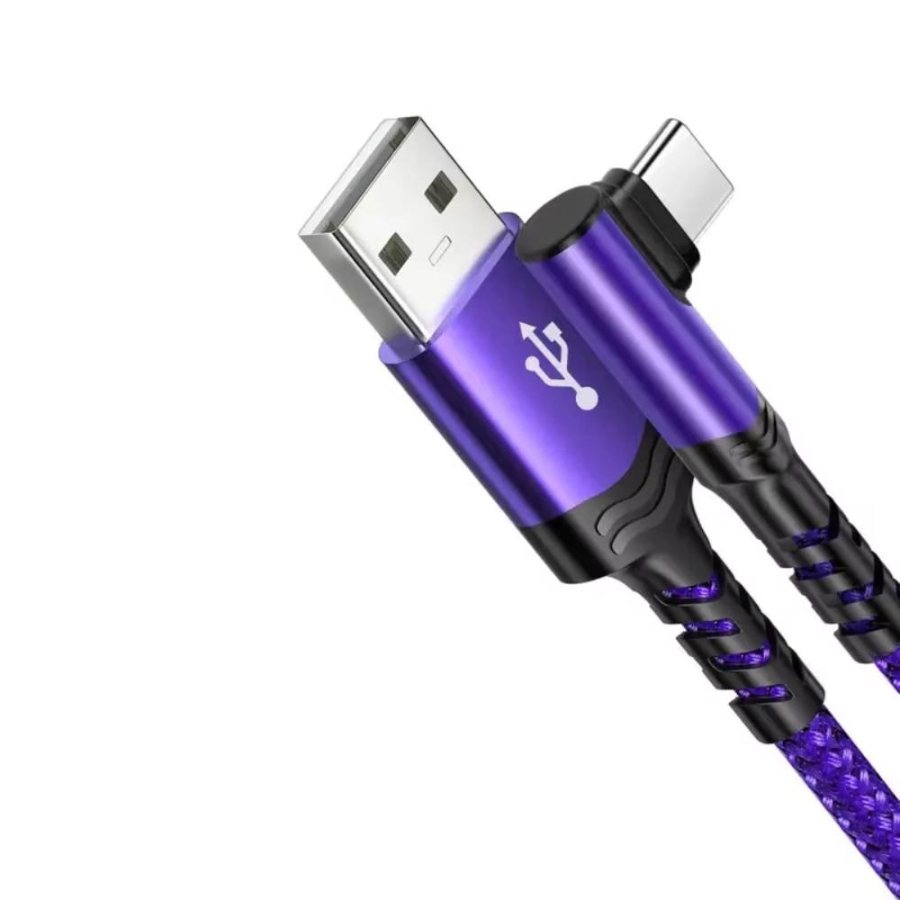 60W Power 90 Degree Elbow Cable 10Gbps Speed Nylon Braided Cable Fast Charging Cable Fast Charging