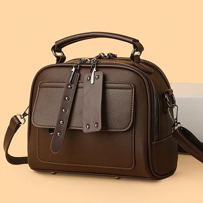 New Fashiable Women's Versatile Bag, Multi-layer Large Capacity Shoulder Bag, Simple Casual Leather Crossbody Bags