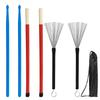 M MBAT TZ-60 Shelf Drum Accessory Kit Shelf Drum Wire Brushes + Nylon Drumsticks + Sticks Black Pouch Percussion Accessories
