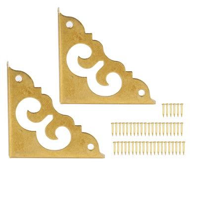 6 Stück Retro Dekorative Eckabdeckung Messing Schmuck Geschenkbox Schutz Möbelbeschläge Zubehör