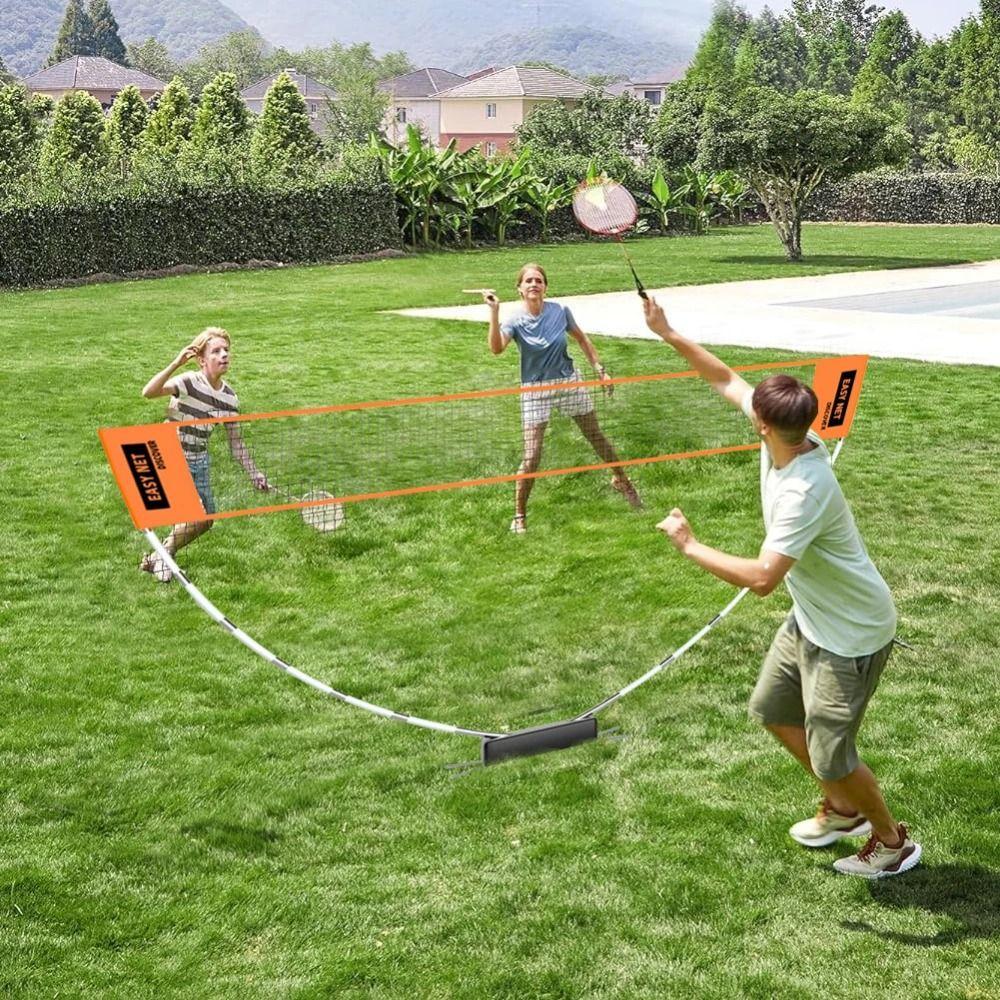 Easy Setup Badminton Net Height Adjustable Badminton Mobile Grid Structure  Outdoor