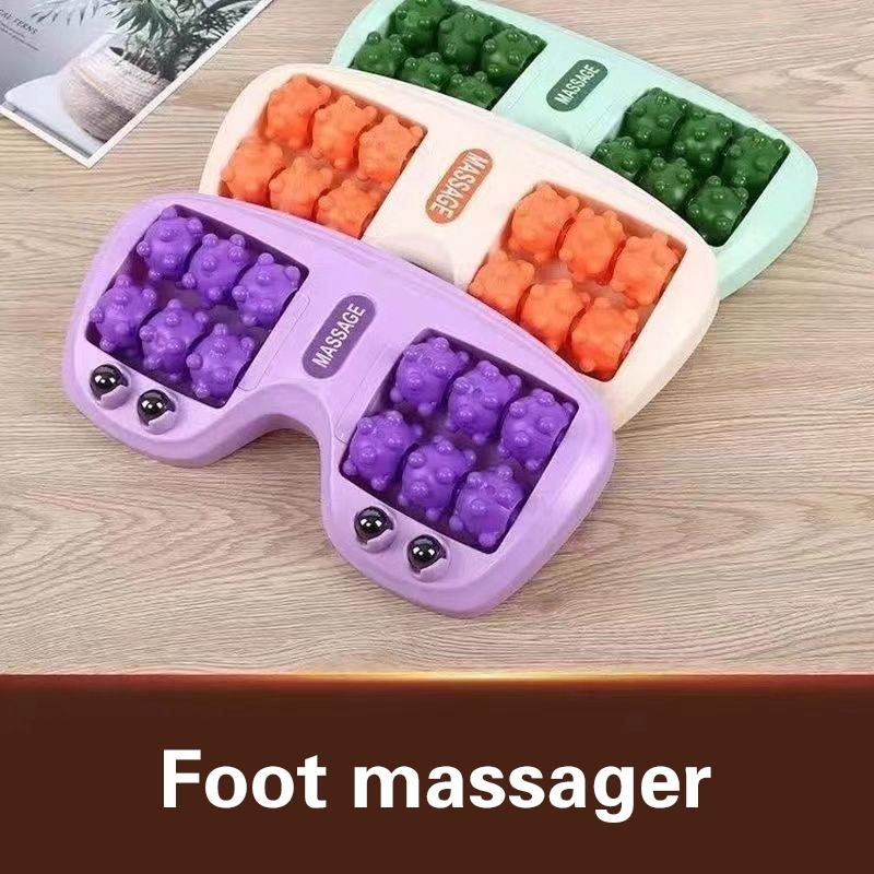 Foot Reflexology Roller Massager with Magnetic Acupressure Portable Handheld Sole Stimulator for Plantar Relief Relaxation