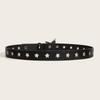 Pentagram Rivet Belts For Men Women Star Eyelet Grommet Waist Strap Punk Adjustable Waist Belt Double Pin Buckle Y2k Style Belts