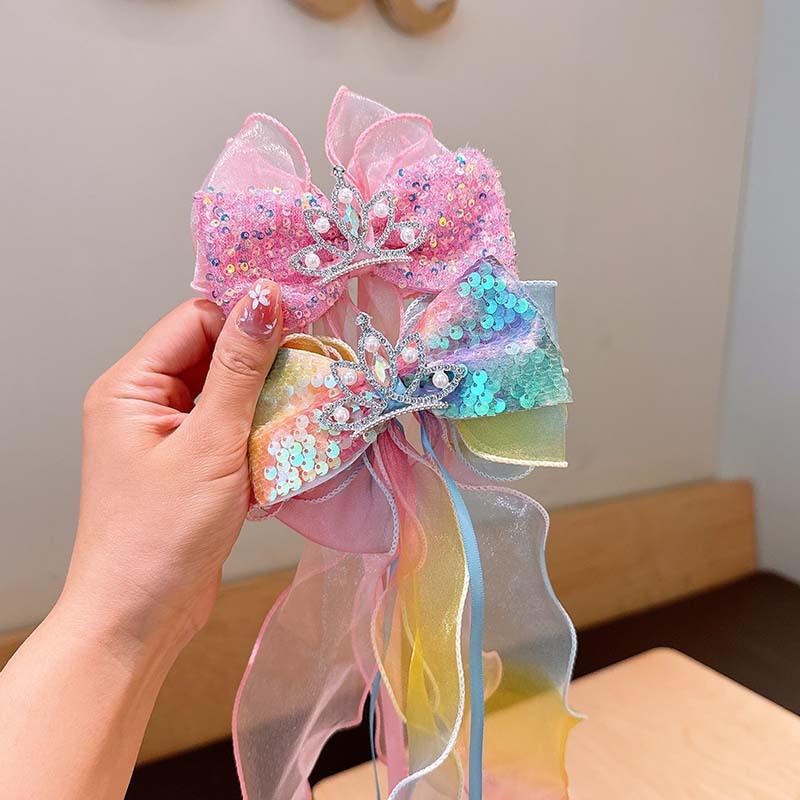 1 Frozen Snowflake Hairpin Large Bow Hairpin Top Clip Girl Princess Clip Hairpin Headpiece