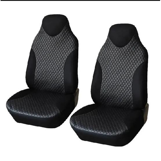 

Faux Leather Car Seat Cover Full Set Airbags Compatible and Split Bench Universal Auto Covers Style Car Seat Cover Auto Interior black-2PCS
