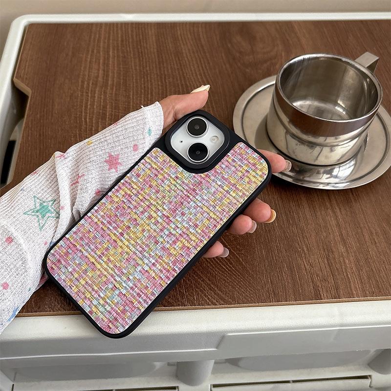 

Woven Leather Case for IPhone17 Promax Mobile Phone Case Light Luxury for Apple 16plus Thin Model for Men and Women For iPhone X/XS