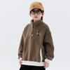 Boys' Reversible Fleece Hoodie - 2025 Autumn/Winter Collection, Thickened Half-Zip Pullover, Long-Sleeve Fashion Top for Medium/Large Kids.