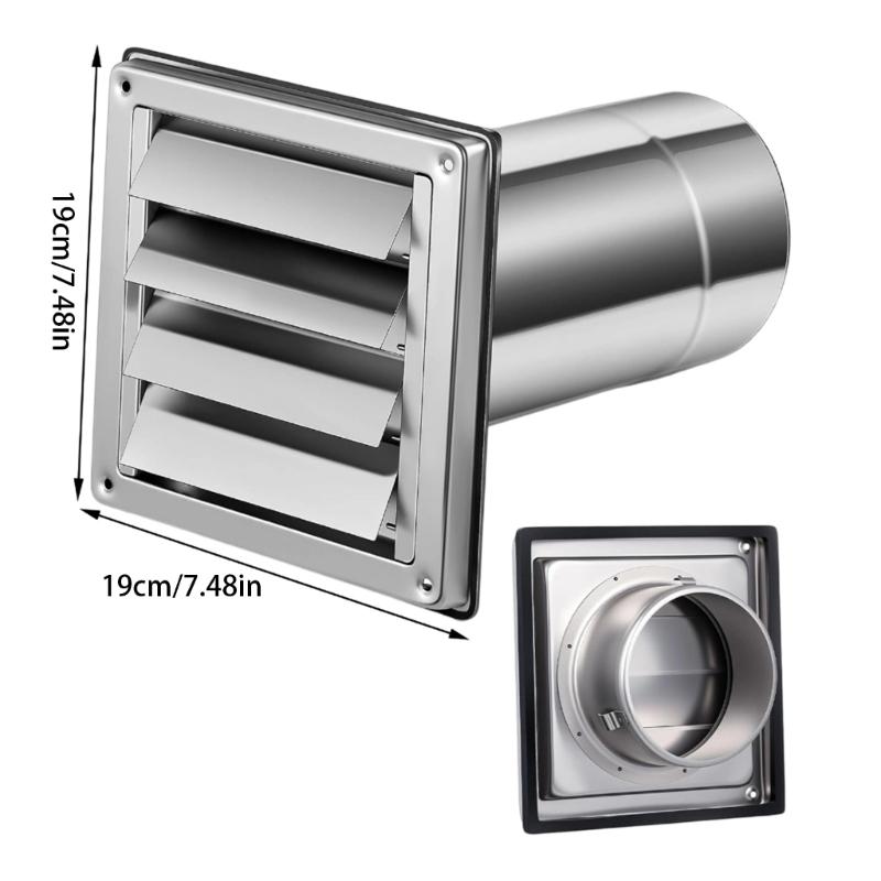 Exterior Wall Air Vent Cover Cap Duct Grill Square Vents Extractor Ventilation Cover Stainless Steel Air Vent Duct Grill