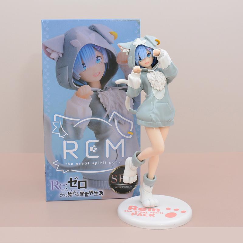 22CM Anime Re:Zero kara Hajimeru Isekai Seikatsu Figura Modello Ram Puck Vestiti di Partenza Emilia Collezione Giocattolo Regalo PVC