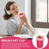 Breakfast Container Cup With Spoon Reusable Portable Double Layer Salad Cup Travel Overnight Oats Cereal Holder For Home Office