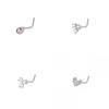 Stainless Steel Butterfly Style Nose Hoop Jewelry With White Crystal For Women Men