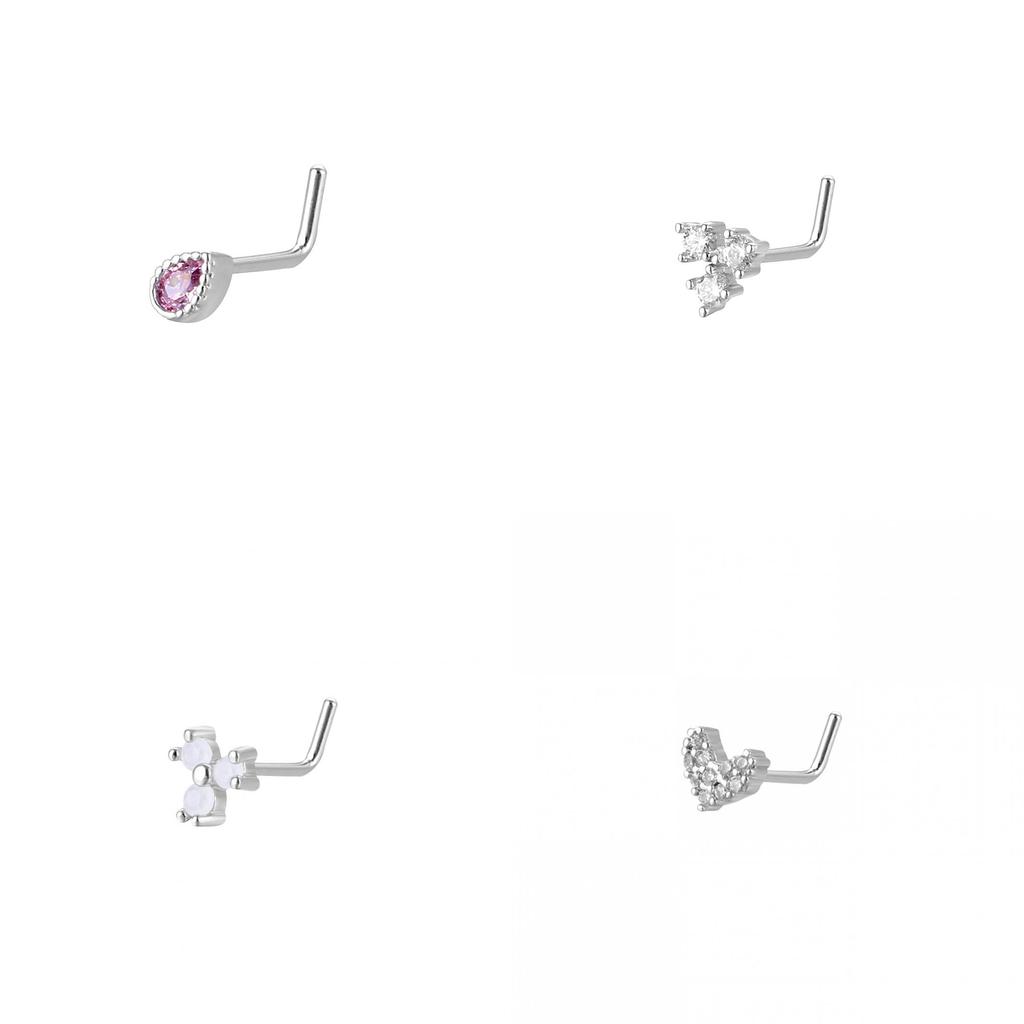Stainless Steel Butterfly Style Nose Hoop Jewelry With White Crystal For Women Men