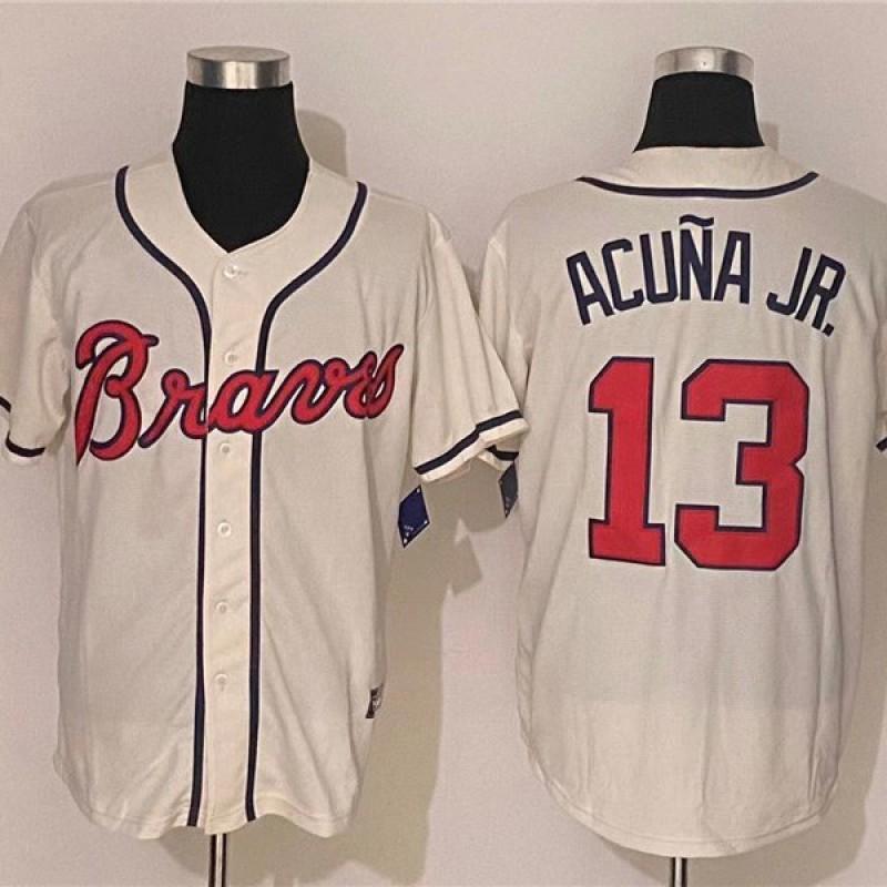 Mens Atlanta Braves 13 Embroidered Baseball Jersey Unisex Sportswear Running Gym Casual Wear