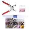Snap Button Kit Colorful Brass Prong Press Stud Snap Fasteners with Installation Tool Set