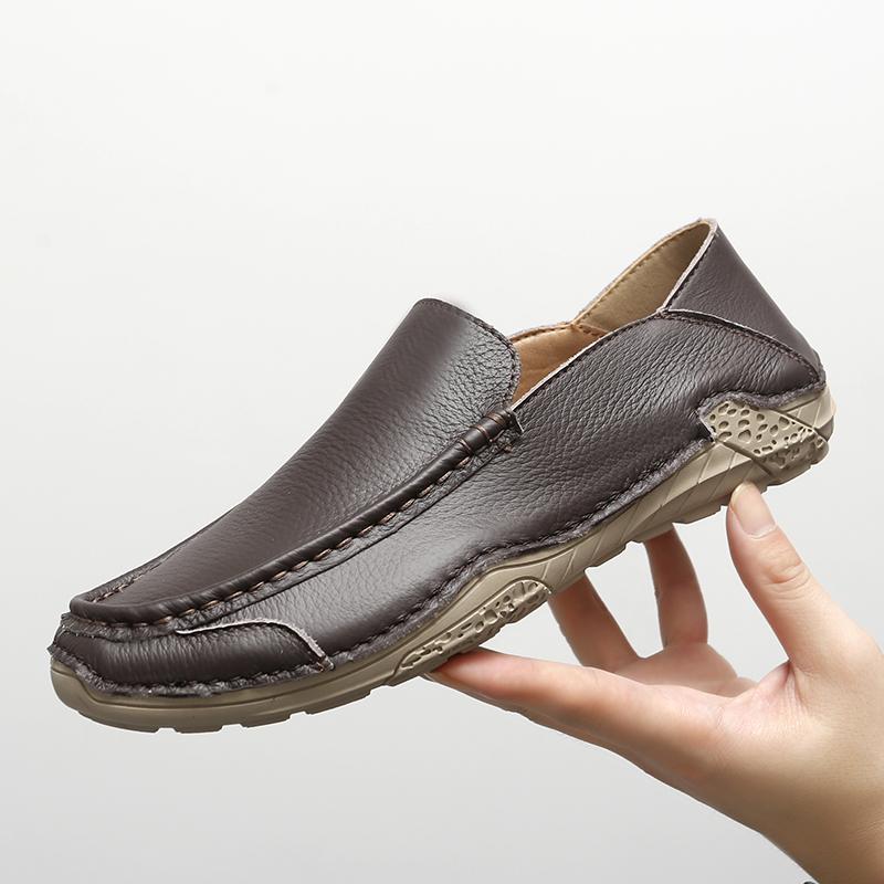 Genuine Leather Mens Shoes Fashion Luxury Brand Loafers Men Slip on Classic Style Casual Leather Shoes High Quality Driving Shoe