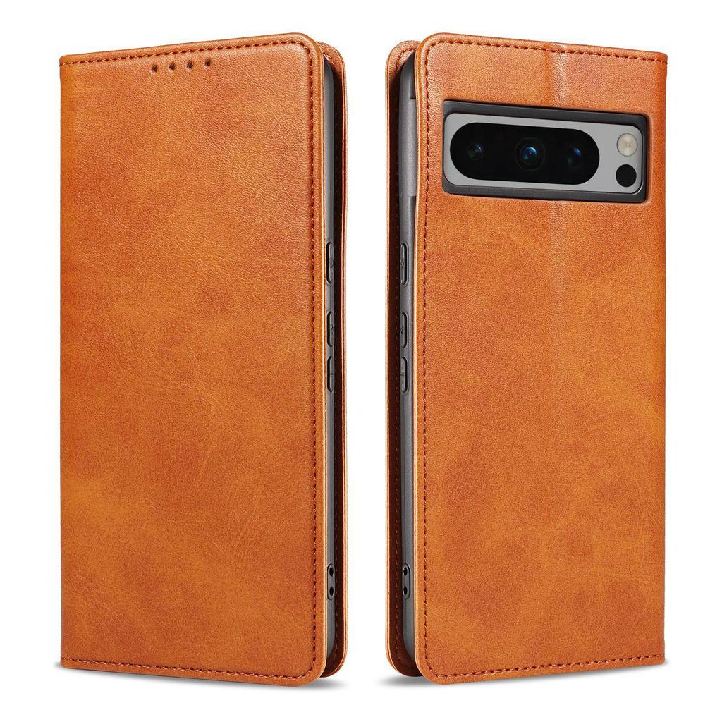 Compatible Pixel 8/8A Leather Case, Pixel 7 Calf Pattern Flip Cover