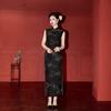 1011 Spring and Summer New Sleeveless Long Fashion Improved Women's Mom Cheongsam Women's Daily Dress Skinny