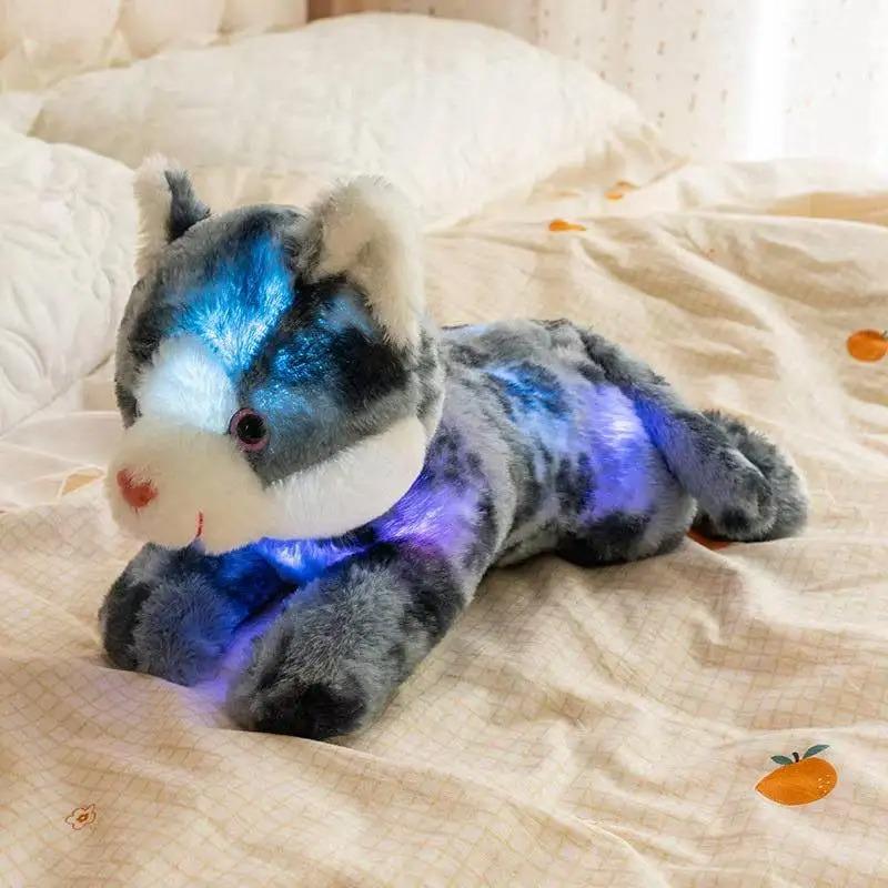 The latest 35cm glowing colored cat doll Kawaii stuffed plush toy figurine cartoon anime cute children's birthday gift doll