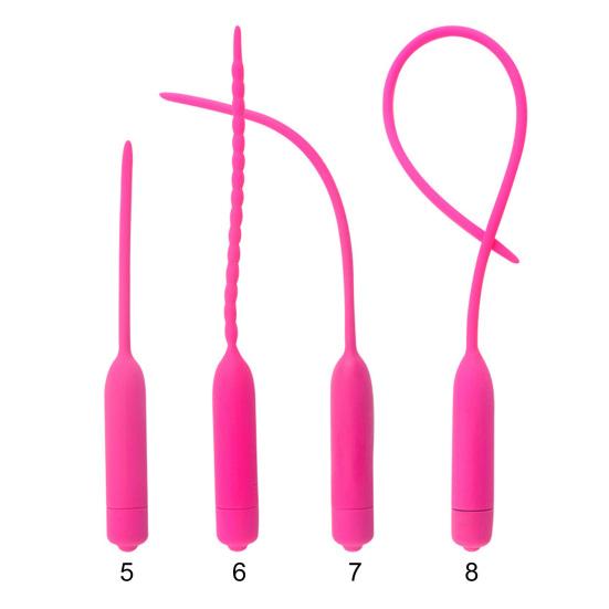 Urethral Tube Rod Lengthened Ergonomic Silicone Urethral Dilator Stimulation Stopper for Adult Men