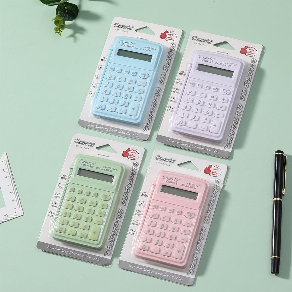 Portable 8 Mini Digit Flip Calculator Office Finance Student Use Easy Carry Gift