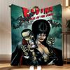 character Elvira Mistress of the Dark Throw Soft Coral Fleece Blanket 310gsm Fluffy Warm Throw for Sofa Bed Couch Bedroom Decor